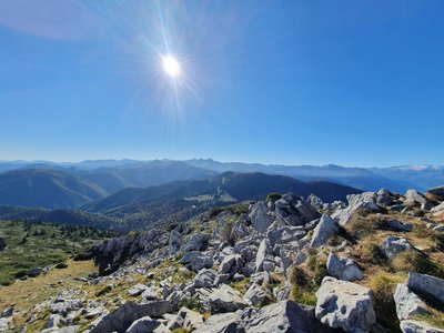 Vue sur le Mourtis depuis le Pic de l'Escalette